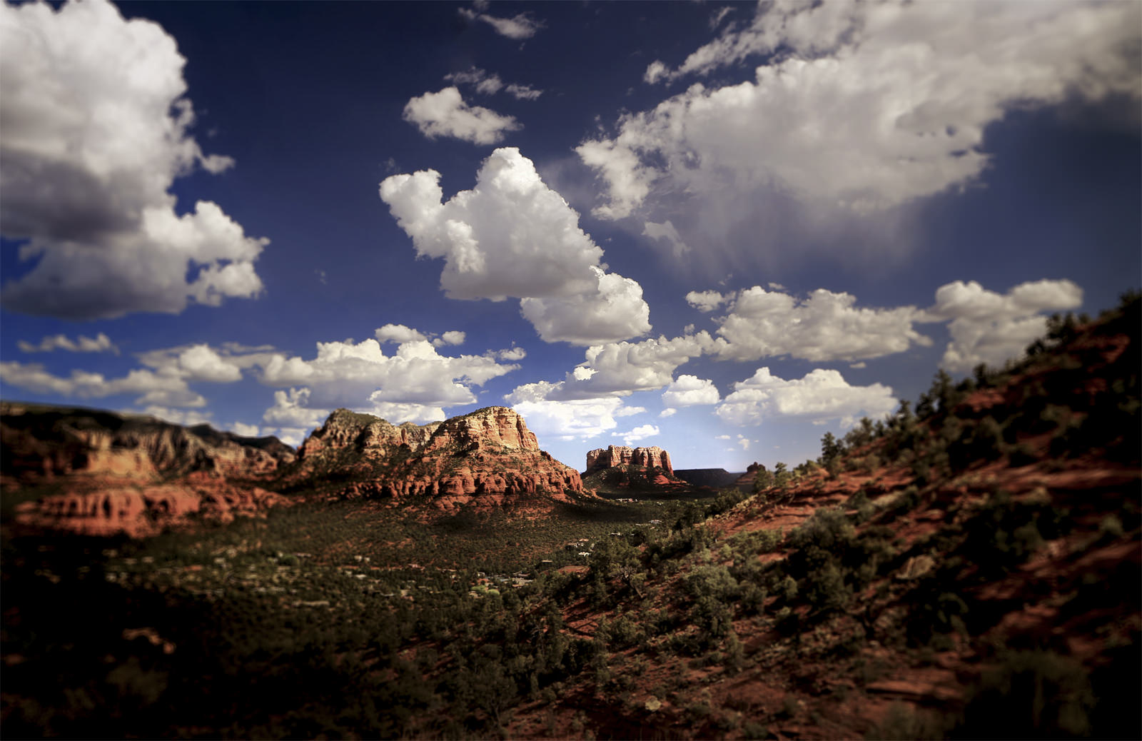 Cathedral Rock (distant) from a West View