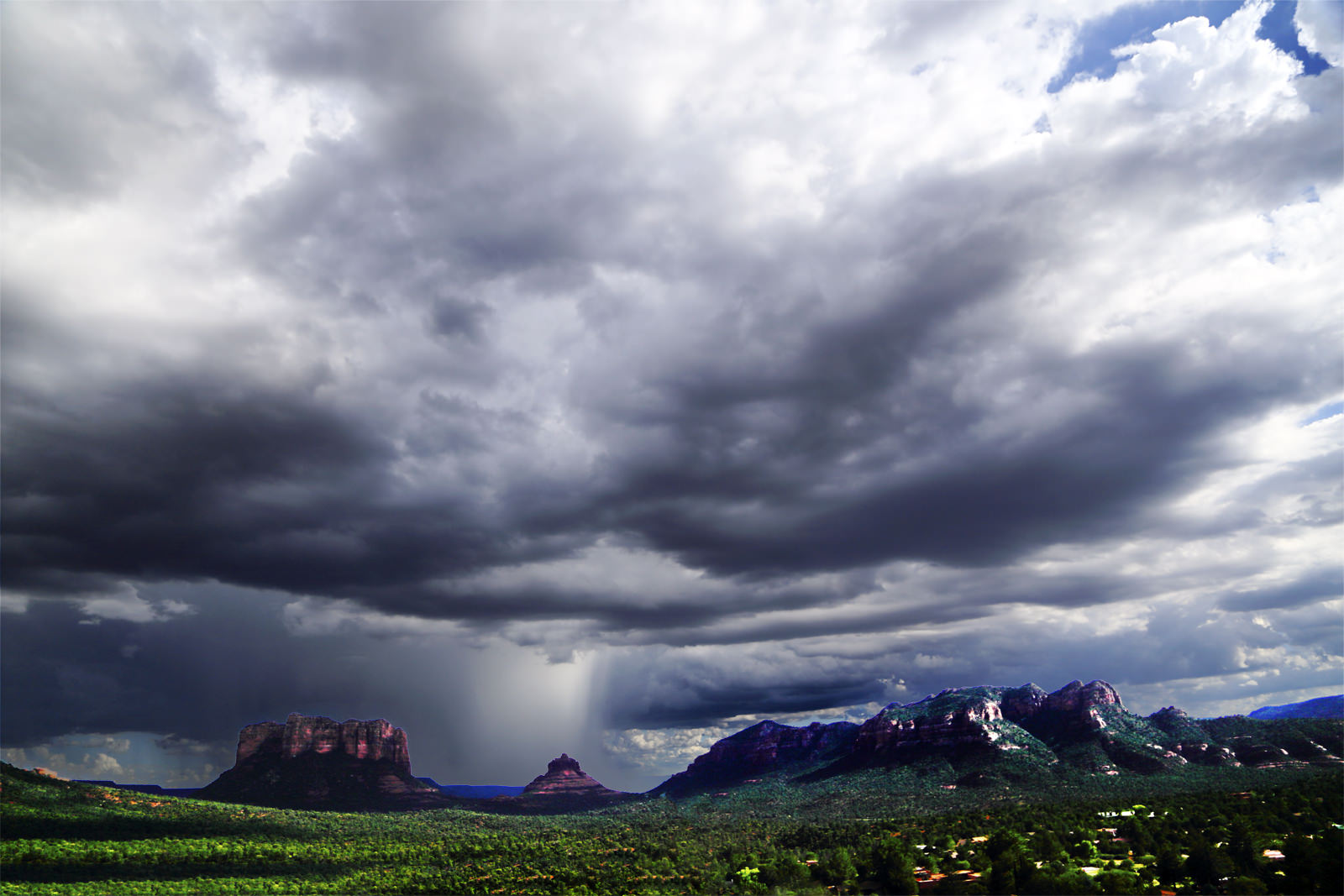 Storm at Cathedral Rock and Bell Rock from the Chapel of the Holy Cross